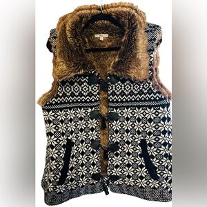 Vintage Bass Faux Fur Vest in Rich Brown